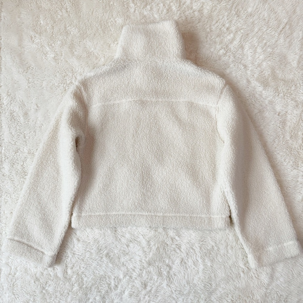 H&M Woman Cream Cozy Relax Fleece Zip-Up Sweater MEDIUM Classic Athleisure - Picture 3 of 6